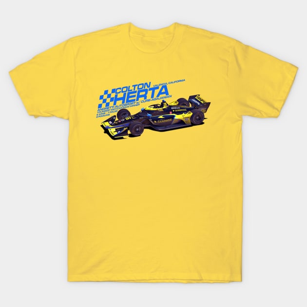 Colton Herta 2022 (blue) T-Shirt by Sway Bar Designs